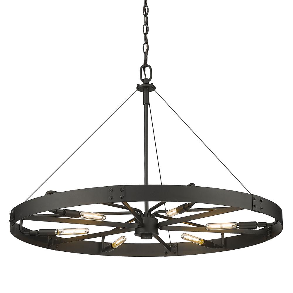 Vaughn 6 Light Chandelier in Natural Black with Natural Black Accents