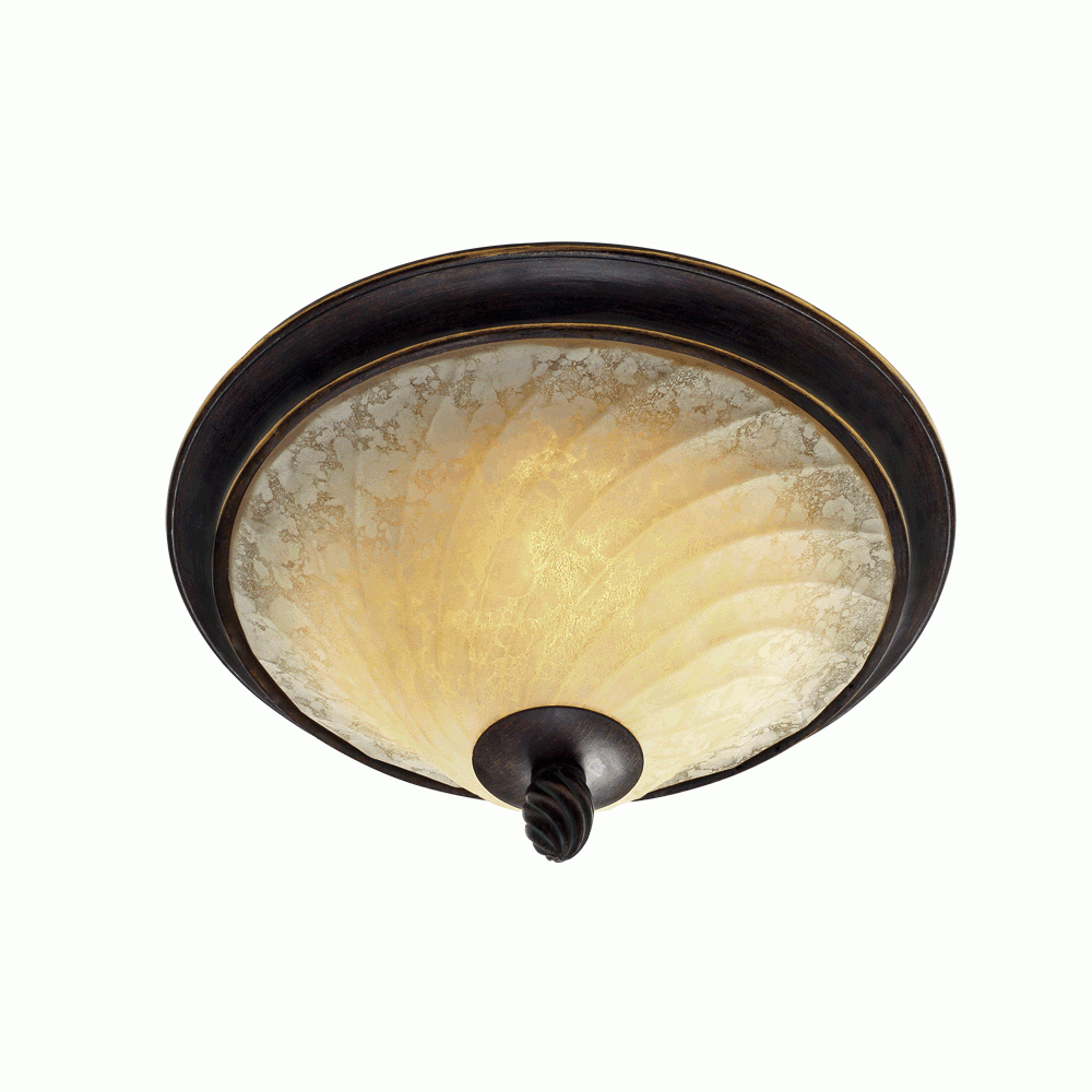 Torbellino Flush Mount in Cordoban Bronze with Remolino Glass