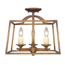  3072-SF GG - Athena 3 Light Semi-Flush in Grecian Gold