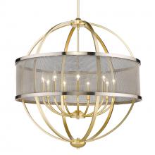  3167-9 OG-PW - Colson OG 9 Light Chandelier (with Pewter shade) in Olympic Gold