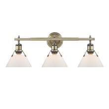  3306-BA3 AB-OP - Orwell AB 3 Light Bath Vanity in Aged Brass with Opal Glass