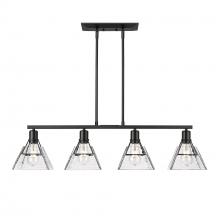  3308-LP BLK-WTG - Kepler Linear Pendant in Matte Black with Water Glass Shade