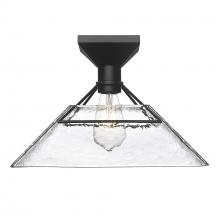  3308-SF BLK-WTG - Kepler Semi-Flush in Matte Black with Water Glass Shade