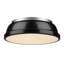  3602-14 PW-BK - Duncan 14" Flush Mount in Pewter with a Black Shade