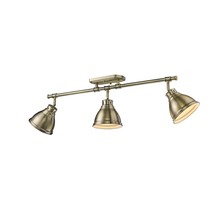  3602-3SF AB-AB - Duncan 3-Light Semi-Flush - Track Light in Aged Brass with Aged Brass