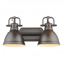  3602-BA2 RBZ-RBZ - Duncan 2 Light Bath Vanity in Rubbed Bronze with Rubbed Bronze Shades