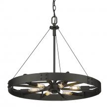  3866-M NB-NB - Vaughn Medium Pendant in Natural Black with Natural Black Accents