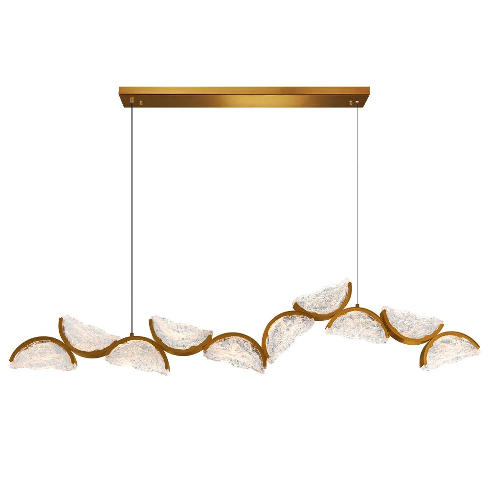 Moon Integrated LED Brass Chandelier