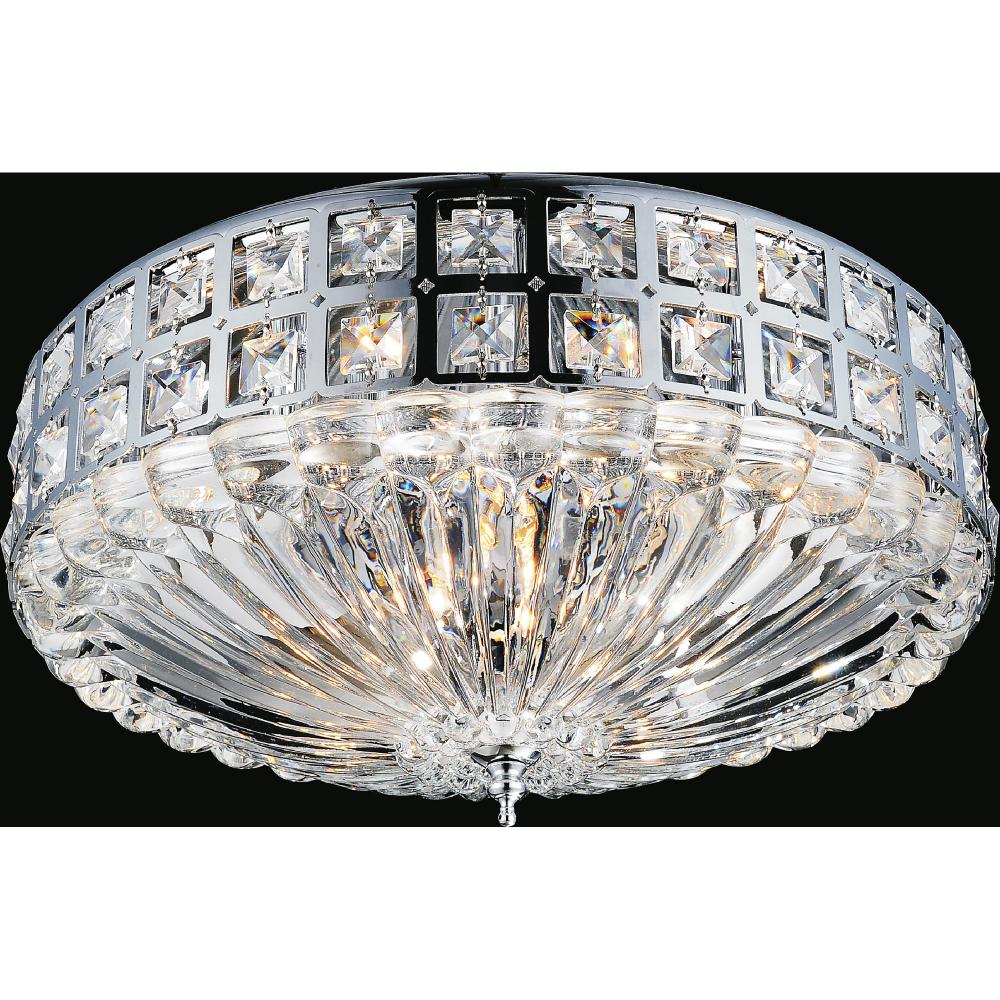 Bloome 6 Light Bowl Flush Mount With Chrome Finish