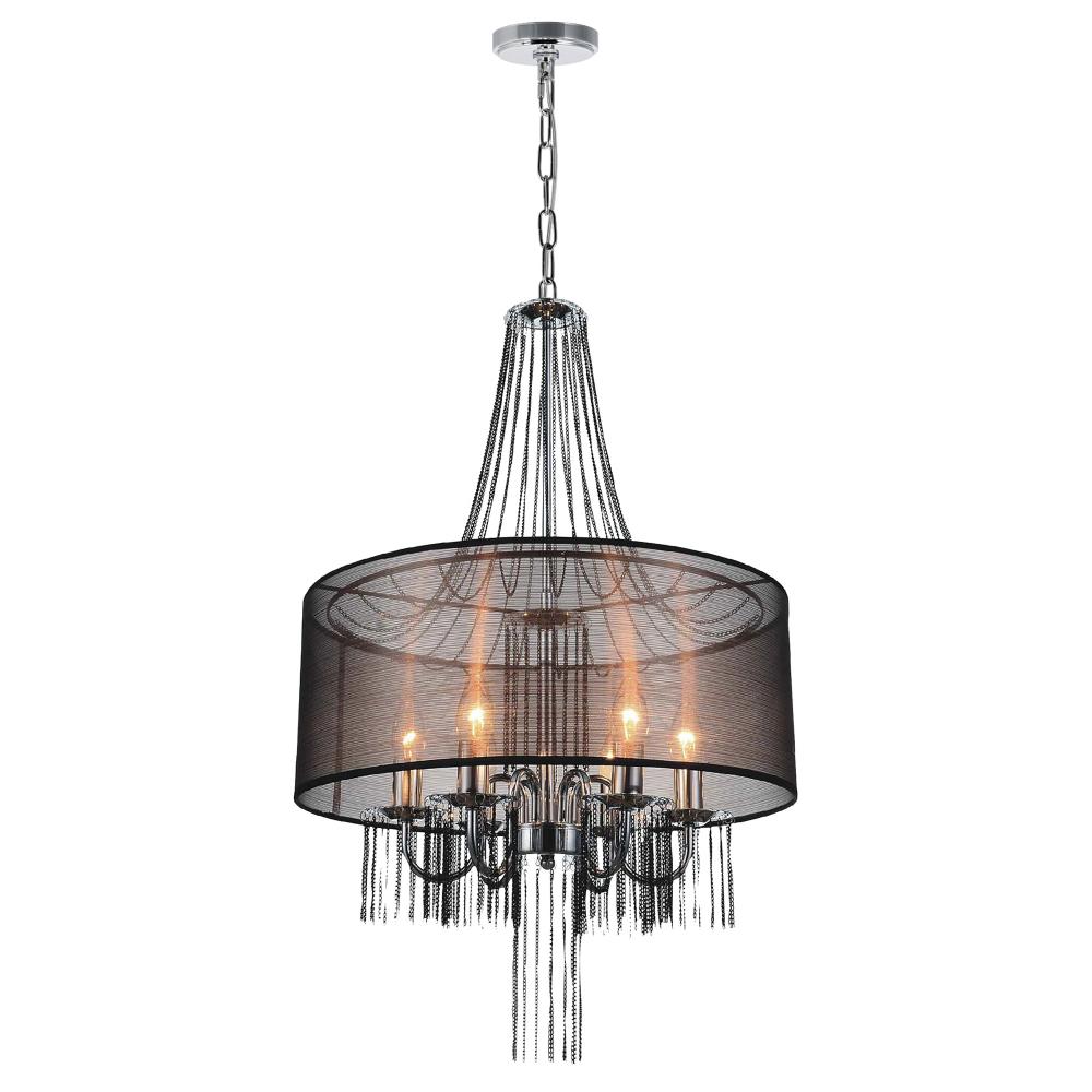 Amelia 6 Light Drum Shade Chandelier With Chrome Finish