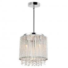  5535P10C-R - Claire 3 Light Drum Shade Mini Pendant With Chrome Finish