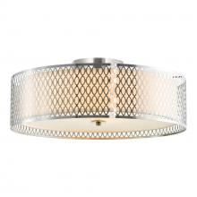  5555C22SN - Mikayla 5 Light Drum Shade Flush Mount With Satin Nickel Finish