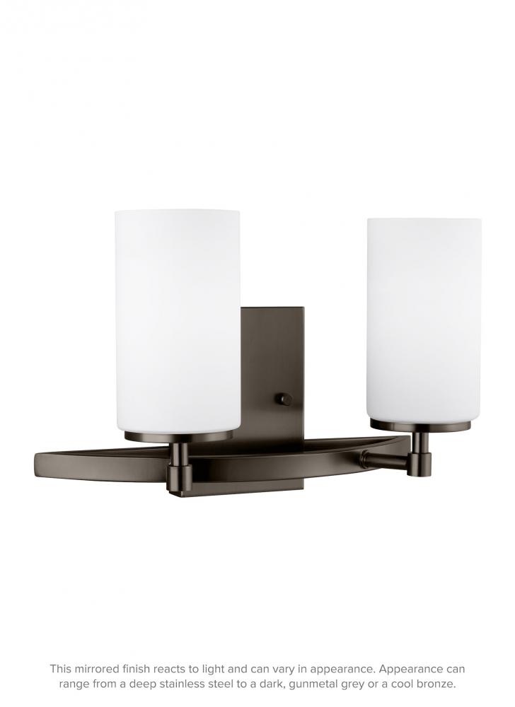 Alturas contemporary 2-light LED indoor dimmable bath vanity wall sconce in brushed oil rubbed bronz