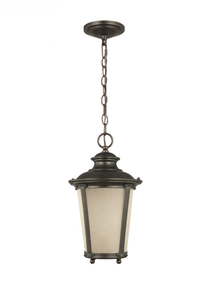 Cape May traditional 1-light LED outdoor exterior hanging ceiling pendant in burled iron grey finish