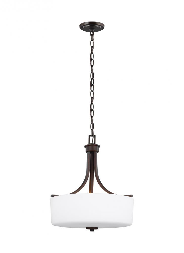 Canfield modern 3-light LED indoor dimmable ceiling pendant hanging chandelier pendant light in bron