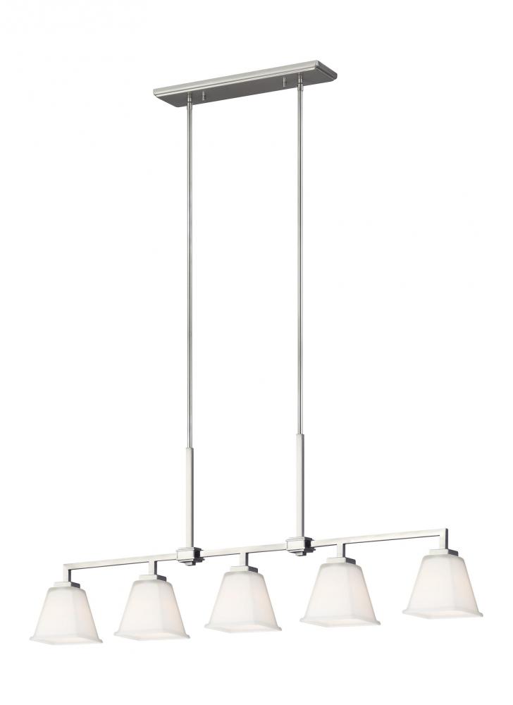 Ellis Harper transitional 5-light indoor dimmable linear ceiling chandelier pendant light in brushed