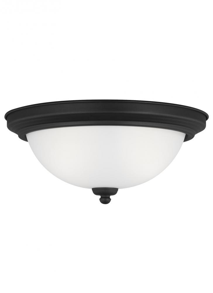 Geary transitional 2-light LED indoor dimmable ceiling flush mount fixture in midnight black finish