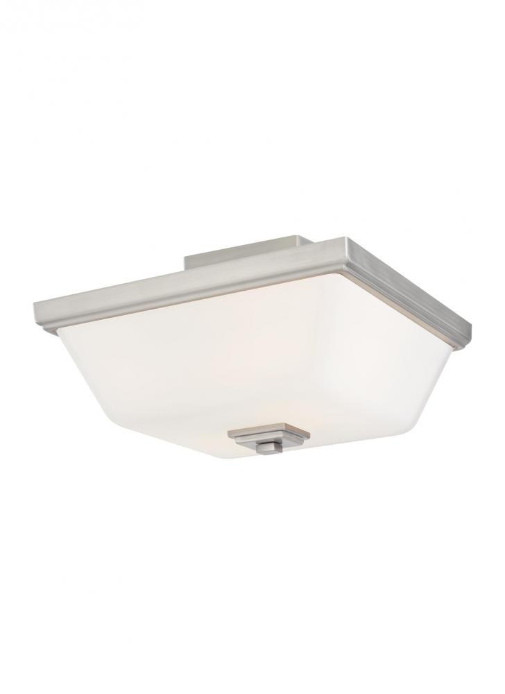 Ellis Harper transitional 2-light indoor dimmable LED ceiling semi-flush mount in brushed nickel sil