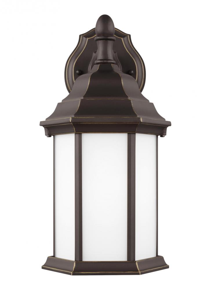 Sevier traditional 1-light LED outdoor exterior small downlight outdoor wall lantern sconce in antiq