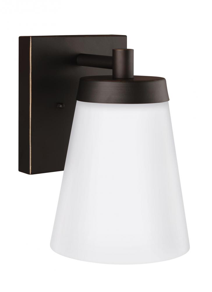 Renville transitional 1-light LED outdoor exterior large wall lantern sconce in antique bronze finis