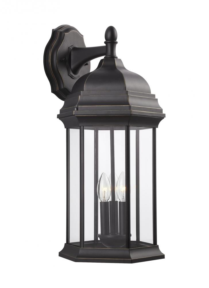 Sevier traditional 3-light LED outdoor exterior extra large downlight outdoor wall lantern sconce in