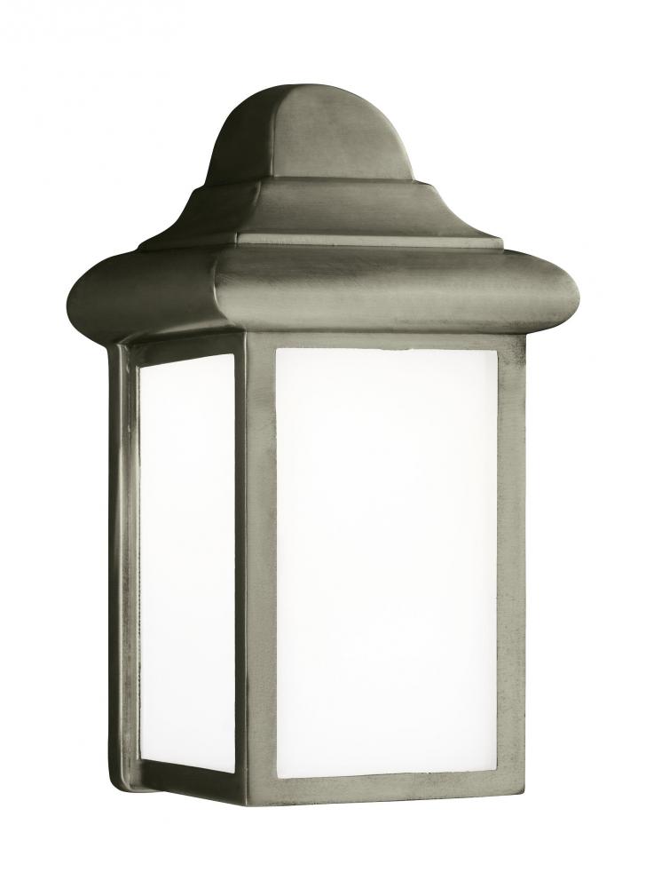Mullberry Hill traditional 1-light LED outdoor exterior wall lantern sconce in pewter finish with sm