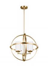  3124603EN3-848 - Alturas contemporary 3-light LED indoor dimmable ceiling chandelier pendant light in satin brass gol
