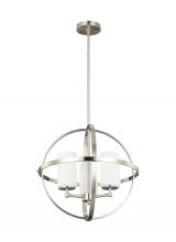  3124603EN3-962 - Alturas contemporary 3-light LED indoor dimmable ceiling chandelier pendant light in brushed nickel