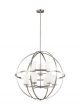  3124609EN3-962 - Alturas contemporary 9-light LED indoor dimmable ceiling chandelier pendant light in brushed nickel