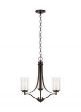  3137303EN3-710 - Elmwood Park traditional 3-light LED indoor dimmable ceiling chandelier pendant light in bronze fini