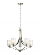  3137305EN3-962 - Elmwood Park traditional 5-light LED indoor dimmable ceiling chandelier pendant light in brushed nic