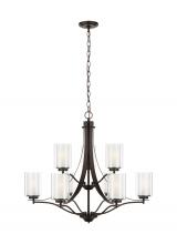  3137309EN3-710 - Elmwood Park traditional 9-light LED indoor dimmable ceiling chandelier pendant light in bronze fini
