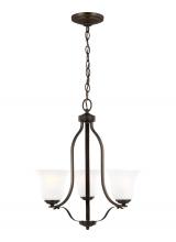  3139003EN3-710 - Emmons traditional 3-light LED indoor dimmable ceiling chandelier pendant light in bronze finish wit