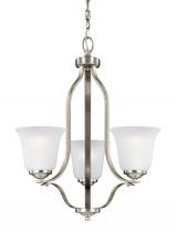  3139003EN3-962 - Emmons traditional 3-light LED indoor dimmable ceiling chandelier pendant light in brushed nickel si