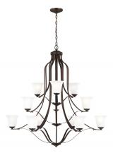  3139012EN3-710 - Emmons traditional 12-light LED indoor dimmable ceiling chandelier pendant light in bronze finish wi