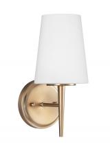  4140401EN3-848 - Driscoll contemporary 1-light LED indoor dimmable bath vanity wall sconce in satin brass gold finish