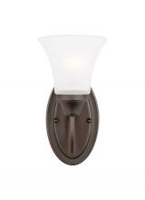  41806EN3-710 - Holman traditional 1-light LED indoor dimmable bath vanity wall sconce in bronze finish with satin e