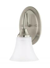  41806EN3-962 - Holman traditional 1-light LED indoor dimmable bath vanity wall sconce in brushed nickel silver fini