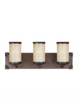  4413303EN3-846 - Dunning contemporary 3-light LED indoor dimmable bath vanity wall sconce in stardust finish with cre