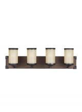 4413304EN3-846 - Dunning contemporary 4-light LED indoor dimmable bath vanity wall sconce in stardust finish with cre
