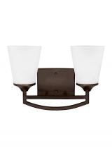  4424502EN3-710 - Hanford traditional 2-light LED indoor dimmable bath vanity wall sconce in bronze finish with satin