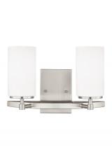  4424602EN3-962 - Alturas contemporary 2-light LED indoor dimmable bath vanity wall sconce in brushed nickel silver fi
