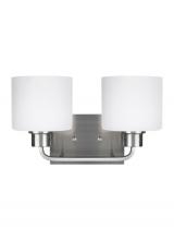  4428802EN3-962 - Canfield modern 2-light LED indoor dimmable bath vanity wall sconce in brushed nickel silver finish