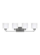  4428804EN3-962 - Canfield modern 4-light LED indoor dimmable bath vanity wall sconce in brushed nickel silver finish