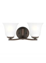  4439002EN3-710 - Emmons traditional 2-light LED indoor dimmable bath vanity wall sconce in bronze finish with satin e