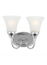  44806EN3-05 - Holman traditional 2-light LED indoor dimmable bath vanity wall sconce in chrome silver finish with