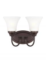  44806EN3-710 - Holman traditional 2-light LED indoor dimmable bath vanity wall sconce in bronze finish with satin e
