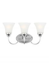  44807EN3-05 - Holman traditional 3-light LED indoor dimmable bath vanity wall sconce in chrome silver finish with