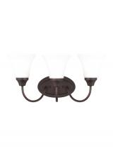  44807EN3-710 - Holman traditional 3-light LED indoor dimmable bath vanity wall sconce in bronze finish with satin e