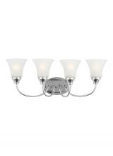  44808EN3-05 - Holman traditional 4-light LED indoor dimmable bath vanity wall sconce in chrome silver finish with